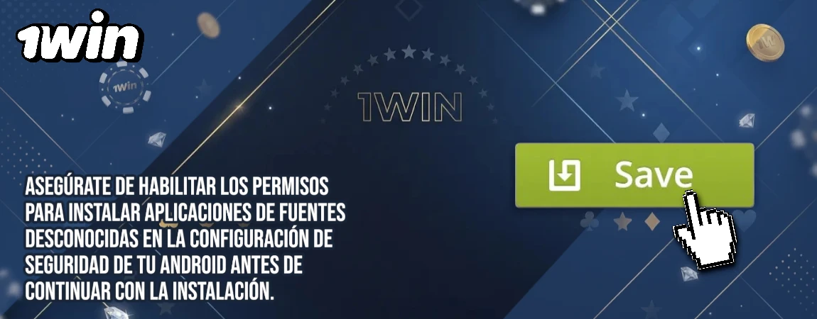 Asegúrate de habilitar los permisos para instalar aplicaciones de fuentes desconocidas en la configuración de seguridad de tu Android antes de continuar con la instalación 1win