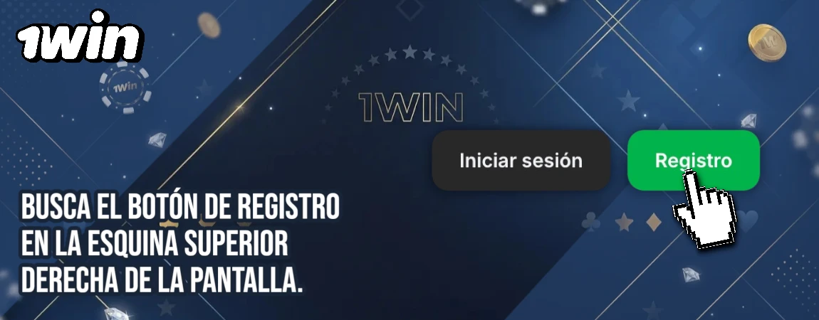 Busca el botón de registro en la esquina superior derecha de la pantalla 1win