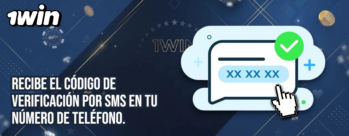 Recibe el código de verificación por SMS 1win